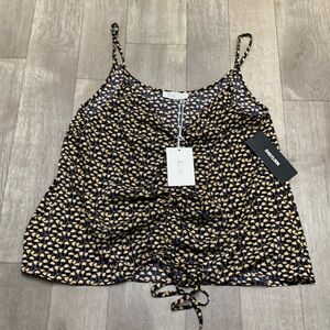 Womens NWT Rielle Floral Ruched‎ Camisole Top Shirt